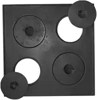 Chapa Quadrada Fogão Lenha 4 Furos Com Tampa 45x45cm