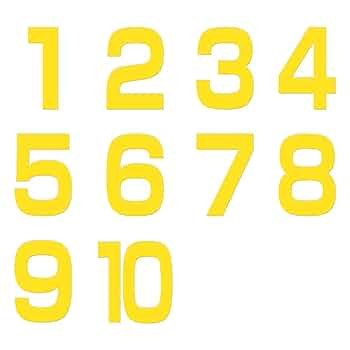 Amazon.co.jp: 番号 ステッカー 【タイプ1】 1～10番 縦25mm