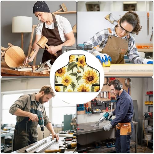 Delantal de trabajo con 8 bolsillos cruzado ajustable miniatura 6