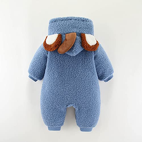 Baby Girls Fleece Hooded Jumpsuit Coat Sherpa Bear Ears Solid Color Windproof Outwear Toddler Boys Thick Warm Clothes2