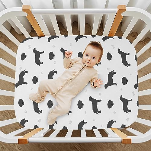 Image of Fitted Crib Sheets Labrador Retriever Dogs Stretchy Portable Playard Sheets for Baby Toddler, Breathable Soft Mini Crib Mattress 39 x 27 in for Boys and Girls