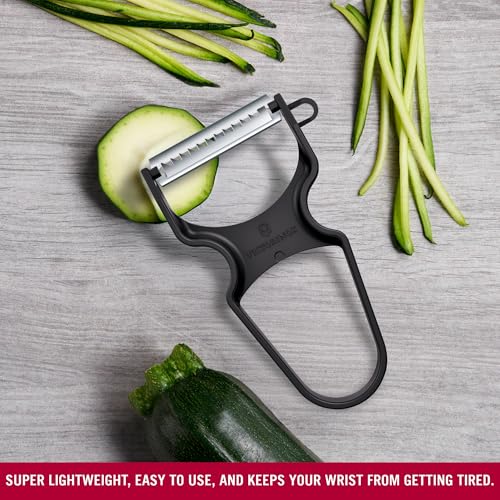 Image of Victorinox, Multipurpose Rapid Peeler /Vegetable Scrapper, Julienne Edge, Black, Swiss Made (6.0934.3),0.4 in