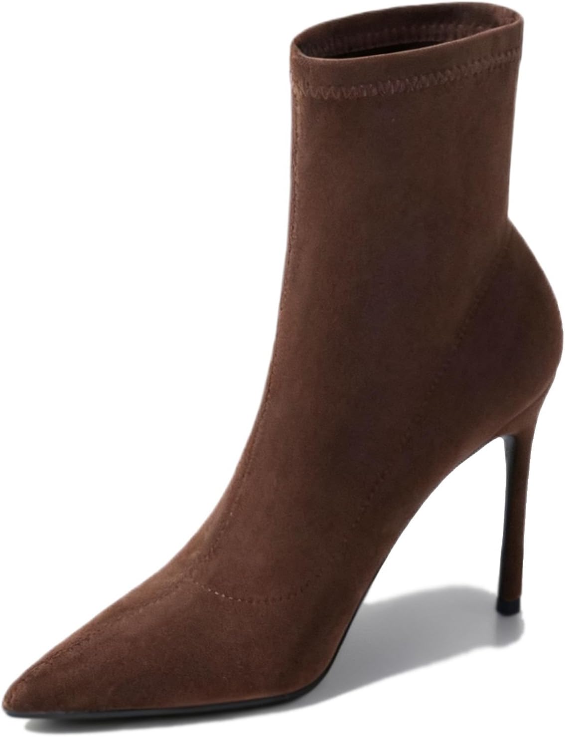 Suede Stiletto Ankle Boots for Women's Point Toe Pull On High Heel Dress Booties Fashion Comfortable Slim Heeled Office Daily Wear Fall Short Booties