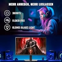 Minifire Gaming Monitor 24 Zoll, 180 Hz, 1ms, FreeSync, Full HD(1920 x 1080), Rahmenlos Bildschirm, Einstellbar, Low Blue Light, HDR 10,300Nits, sRGB 110%, 4000:1 Kontrast, HDMI 2.0&DP 1.2(MFG24F4L) – Ansicht 6