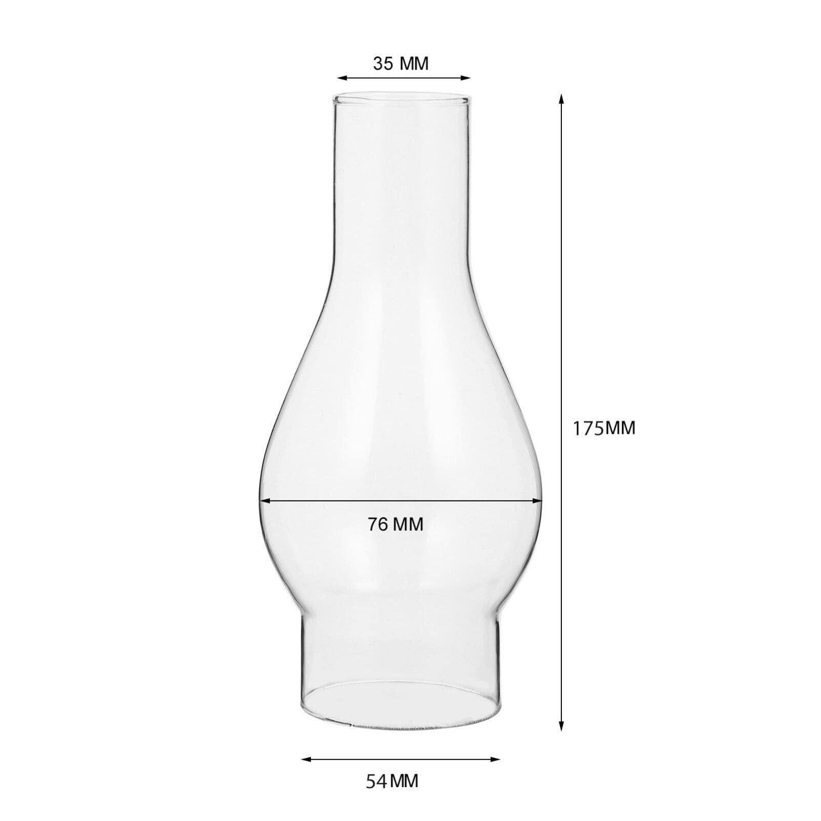 Garneck 1pc Glass Chimney Clear Kerosene Lampshade Retro Kerosene Lamp Shade Curvy Chimney Oil Glass Replacement - Image 2