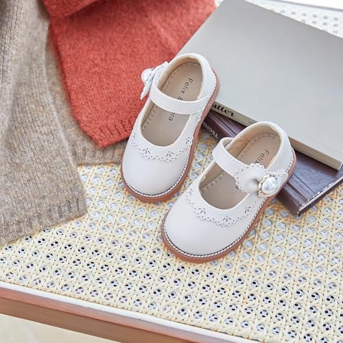 Image of Felix & Flora Toddler Little Girl Princess Dress Shoes-Mary Jane Flats for Girl Party School Shoes