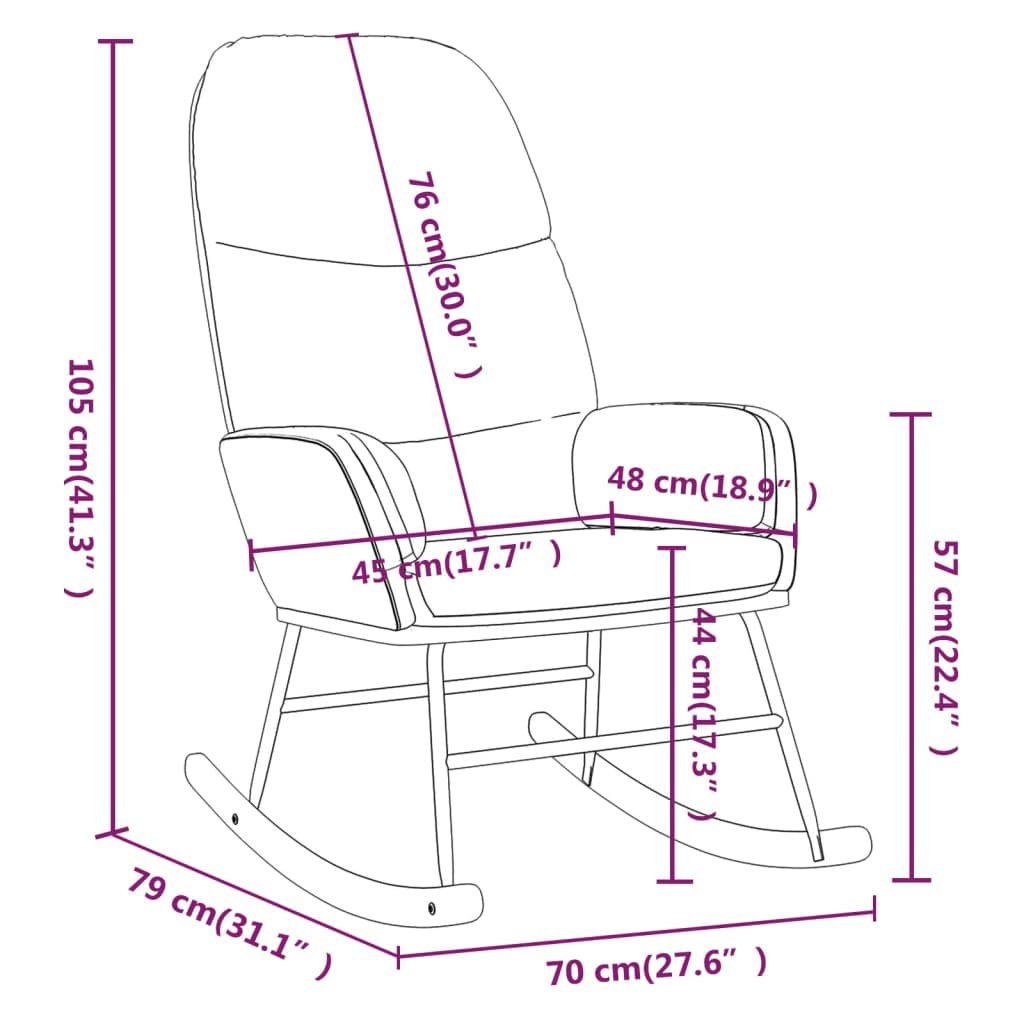 Schaukelstuhl Schwarz Stoff, Gemütlicher Polstersessel für Wohnzimmer, Schlafzimmer & Leseecken, Bequemer Relaxsessel mit Armlehnen, Robuster Loungesessel für Ihr Zuhause