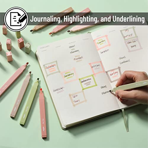Image of Mr. Pen - 8 Pack Aesthetic Highlighters, Chisel Tip, Boho Colors, Smudge-Free, Pastel, Assorted Colors, Cute