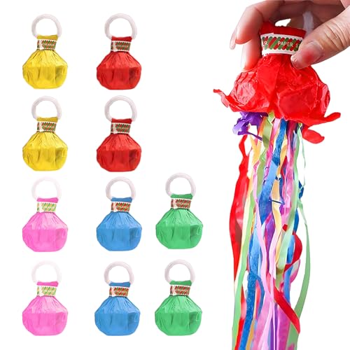 SoeUyd 10 pièces Bombe Serpentin, Serpentins à Lancer, Banderoles de Fête pour les Anniversaires, les Mariages, Noël, les Carnavals et les Célébrations du Nouvel An