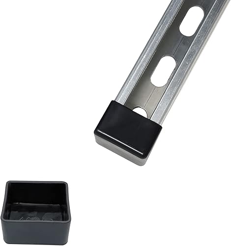 Miniatura 7 de Paquete de 10 tapas de canal de puntal, cubierta cuadrada de plástico negro para canal de puntal de 1-5/8 pulgadas