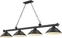Vista 1 de Z-Lite 2306-4MB-SMB - Colgante de billar Cordon, 4 luces, 240 vatios totales, negro mate