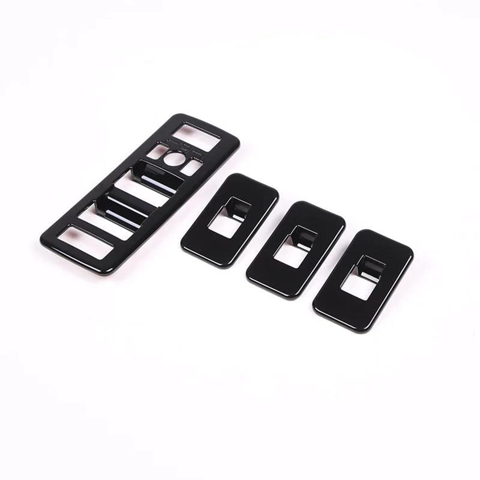 Yeskit Black Abs Car Window Glass Lifting Button Decorative Frame Sticker For Land-Rover For Range Rover For Vogue L405 2013-2017(Black)