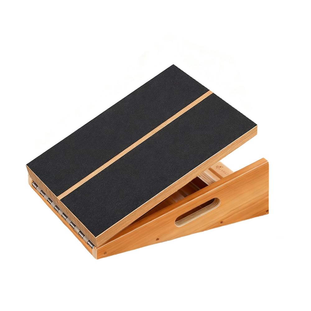 Tavola Inclinata Per Allungamento Del Polpaccio, Regolabile In Legno Per Polpaccio, Inclinabile,Per Squat,Gambe,Ginocchia,Tallone,Caviglia,Stretching,Può Regolare 5 Altezze, Carico Mas 150kg
