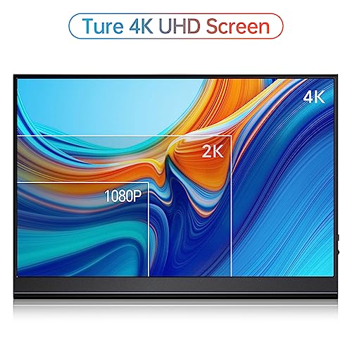 Image of VILVA 4K Portable Monitor, 15.6'' IPS 3840x2160 UHD Computer Monitor, 100% Adobe RGB Gaming Monitor USB C HDMI Portable Travel Display w /Speakers Smart Cover for Laptop Xbox PS4 Switch Phone Mac