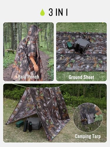 Saphirose 9002 Extra Thick Hooded Rain Poncho Waterproof Raincoat Jacket For Men Women Adults thumb #1