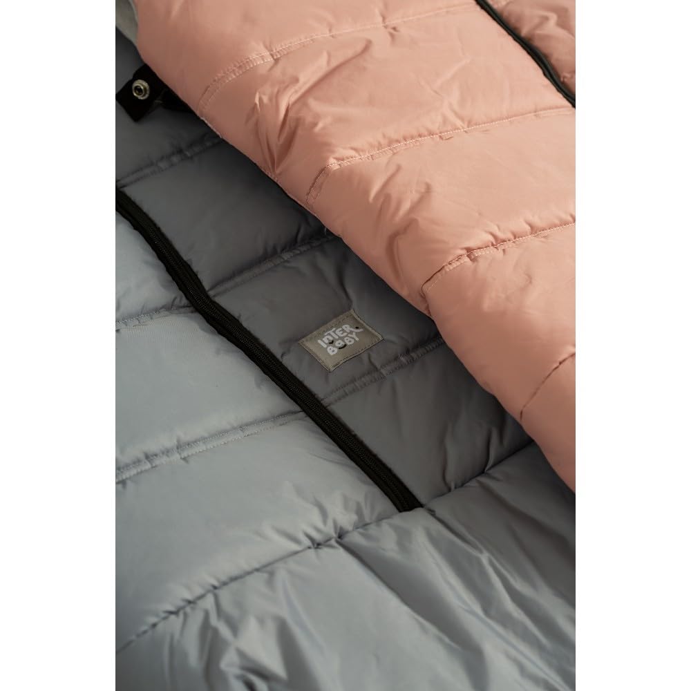Sacco Passeggino Invernale Universale Interbaby | Copri Passeggino Universale Morbida | Sacco Termico per Ovetto Rimovibile, Doppia Apertura, Facile da Lavare, Materiali Anallergici, Rosa