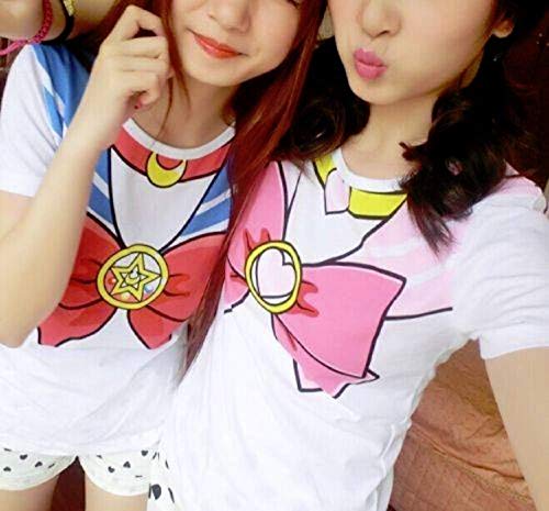 Gk-O Japanese Anime Sailor Style T-Shirt Harajuku Kawaii Cosplay Costume (X-Large, Blue) #TOP5