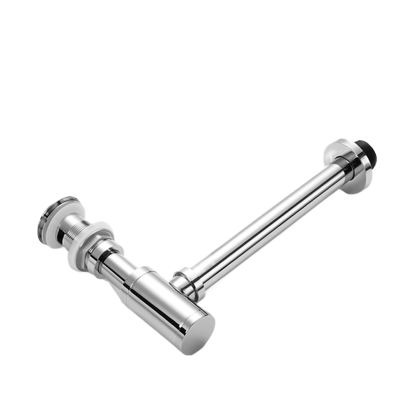 P Type Trap Bathroom Basin Bottle Trap Drain with Sink Pop Up Siphon Fixture P-Trap Hose for Home Renovation for Home(Chrome No Overflow)
