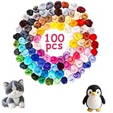 Jinfanshurich Filzwolle 100 Farben Set, 300g Märchenwolle für Nassfilzen...