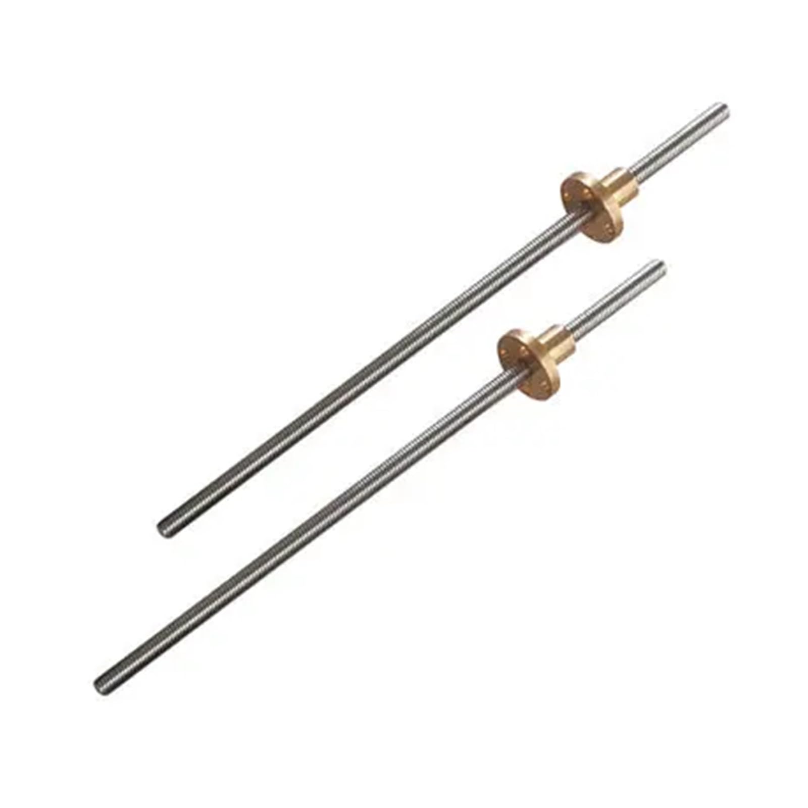 Metal Ball Screw nut CNC 3D Printer 2PCS T5 Trapezoidal Rod Lead Screw Thread 5mm Lead 2mm with Brass Nut L = 150mm-1000mm(600mm)
