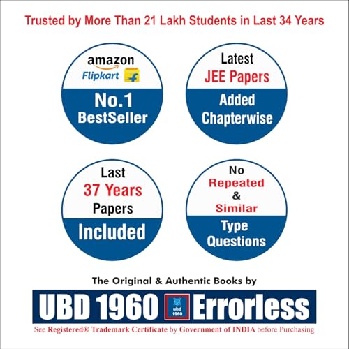 Image of UBD1960 Errorless Mathematics for IIT-JEE (MAIN & ADVANCED) as per NTA (Paperback+Smart E-book)Updated New Edition 2027 (2 volumes) Original Errorless Self Scorer Book with Trademark Certificate