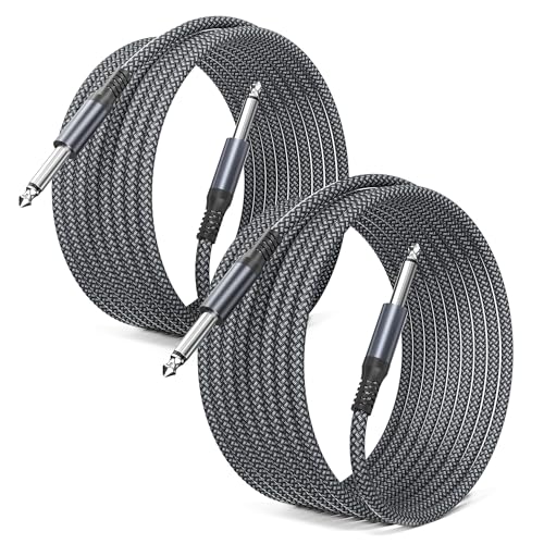 Elebase 1/4 inch 6.35mm TS Guitar Cable 10FT 2Pack,Quarter inch 6.3mm Guitar Instrument Cord,Mono Straight 1/4 Male to Male Audio Wire Line for Electric Bass,Amp,Amplifiers,Keyboard,Pedals Elebase 1/4 inch 6.35mm TS Guitar Cable 10FT 2Pack,Quarter inch 6.3mm Guitar Instrument Cord,Mono Straight 1/4 Male to Male Audio Wire Line for Electric Bass,Amp,Amplifiers,Keyboard,Pedals