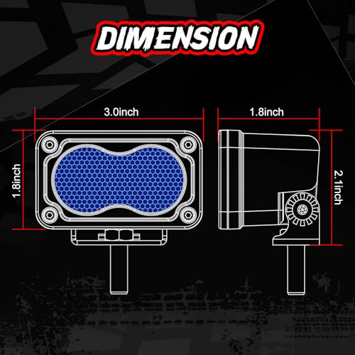 Image of 3 Inch LED Pod Lights Blue Hunting Fishing Rear LED Lights | 2PCS Off Road Auxiliary Backup Fog Light Bar Waterproof Blue Emergency Signal Cube Work Lights for Truck RV UTV Pickup Boat