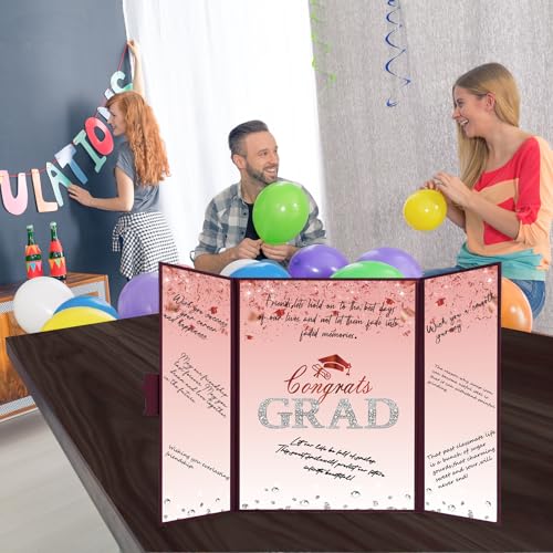 Image of Crenics Maroon Graduation Decorations Class of 2026, Creative Graduation Guest Sign in Book Alternative, Congrats Grad Signature Book 18 inch x 12 inch, Awesome Graduation Gift or Keepsake