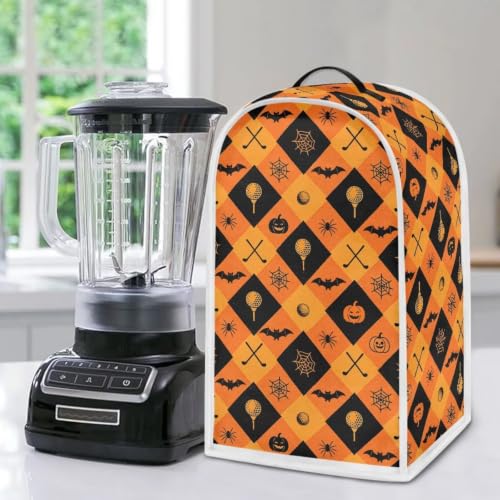 Image of Golf Pumpkins Blender Dust Cover, Anti Fingerprint Polyester Stand Mixer or Coffee Maker Appliance Protector, Stain Resistant Blender Cover for Kitchen Appliance Halloween Party Decor