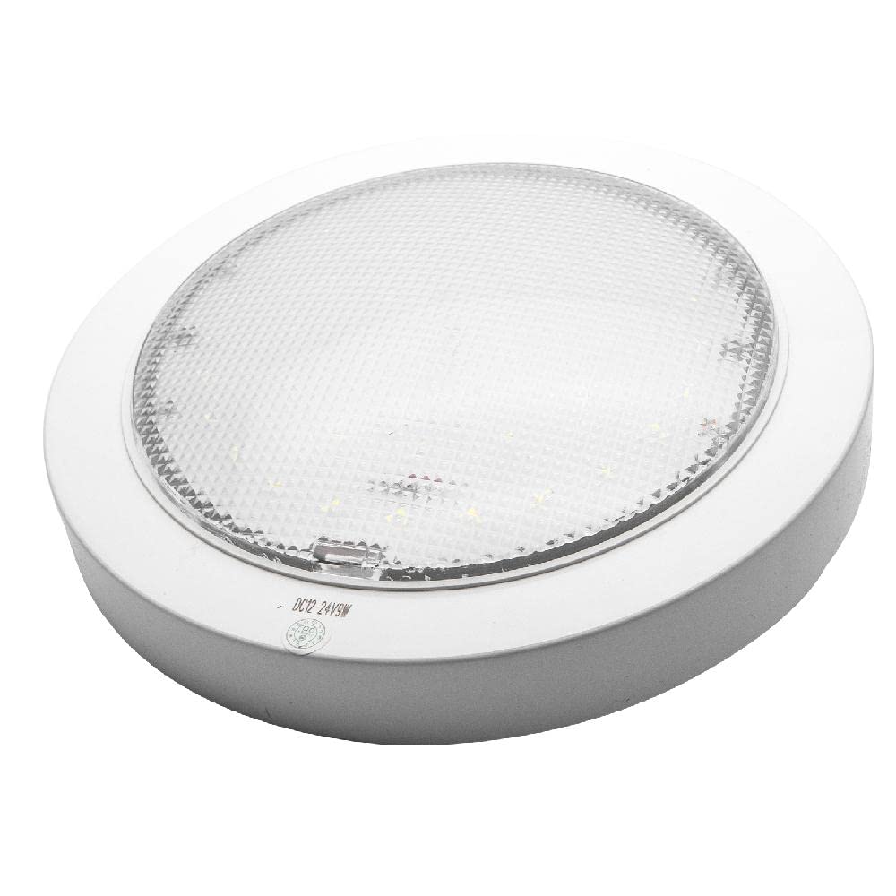 Baceyong Oświetlenie wewnętrzne LED Reflektor sufitowy RV z włącznikiem/wyłącznikiem / 12 V Puck Lights do kamperów, świateł przyczep, świateł kempingowych i świateł łodzi ciepła biel