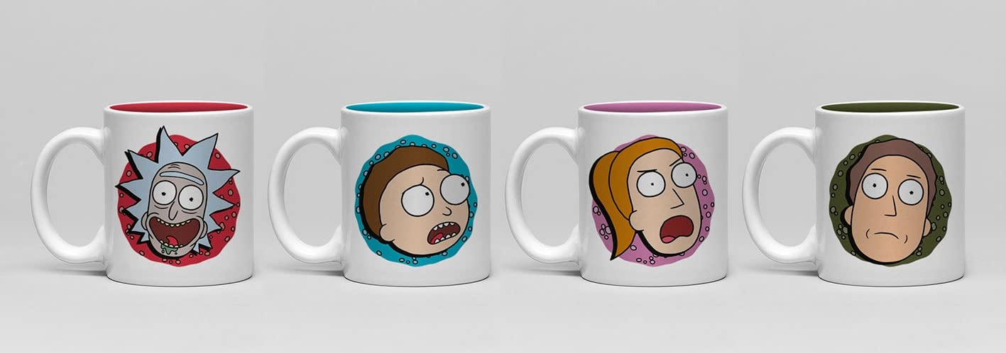 Gb Eye Rick & Morty Characters Set Of 4 Espresso Mugs