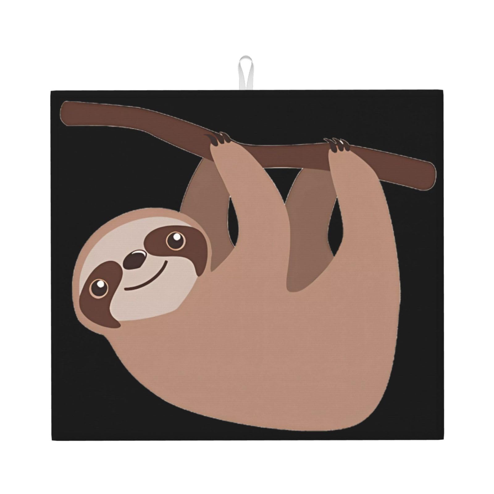 WHJSSF Sloth Prints Kitchen Drying Mat – Absorbent Dish Throw for Countertops, Quick-Dry Non-Slip Layer with Stylish Prints, Ideal Housewarming Gift