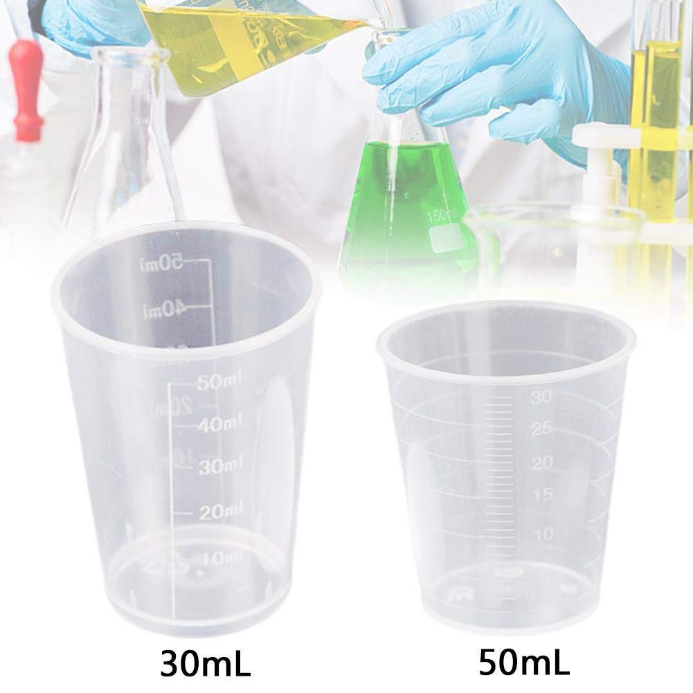 50 Stück 30 Ml Messbecher Aus Kunststoff – Transparent, Abgestuft, Für Labor, Küche & DIY, Wiederverwendbar