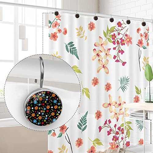 Crochets rideau de douche double pour tringle de bain