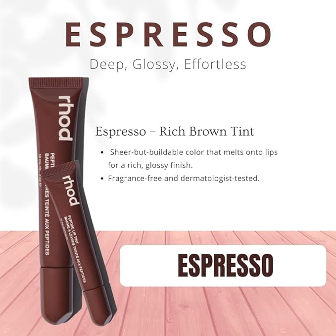 Image of Peptide Lip Tint | Hydrating Tinted Lip Balm | Buildable, Creamy Color & Lip Care | Moisturising | Non-Sticky | Soft & Smooth Lips (Salty Tan and Espresso)