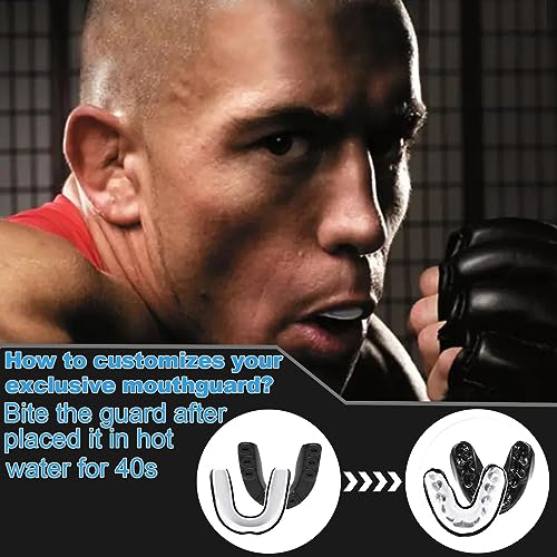 4 Stück Sport Zahnschutz für Erwachsene und Kinder - Premium Mundschutz für alle Vollkontakt-Sportarten wie Rugby, Kampfsport, Kickboxen, Hockey & Boxen