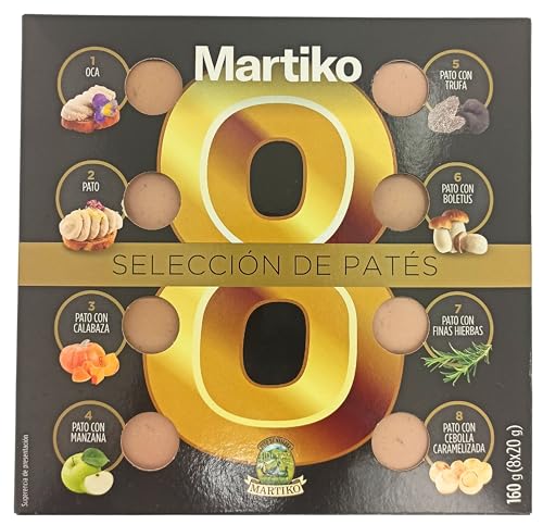 MARTIKO® SELECCIÓN DE PATÉS 8x20 GR - Sin Gluten, Sin Corservantes (Refrigerado)