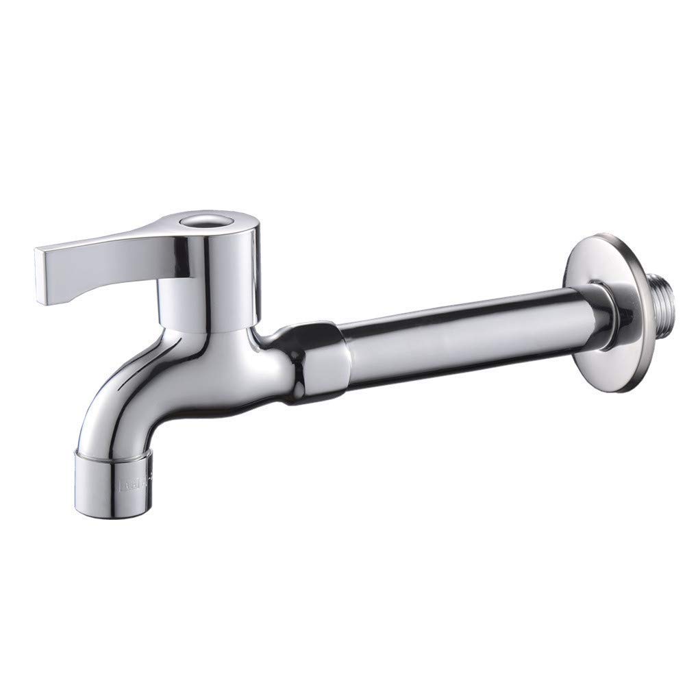 SaryEdge 20cm Extra Long Wall Mounted Brass Cold Water Faucet Single Lever Sink Mop Pool Tap Washing Hands,