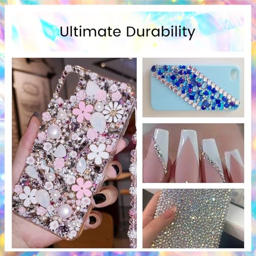 Image of Rhinestones Glass Rhinestones for Crafts Nail rhinestones Flatback Nail Gems and Rhinestones for Nails Art Makeup Bags Shoes Decoration DIY(1440pcs, SS16, Moon Night)