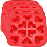 Fairly Odd Novelties FON-10003-4PK Heart Shaped Tray Fun Whimsical Novelty Ice Cube Molds - Perfect for Valentines Day or Weddings, One Size, Red
