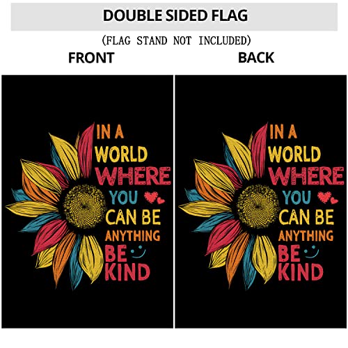 Rainbow Sunflower Garden Flag 12X18 Inch Double Sided, In A World Where You Can Be Anything Be Kind Gay Pride Lesbian Lgbt Pride Small Yard Flag,Pansexual Decorations For Farmhouse Patio Outdoor Outside Celebration #TOP6