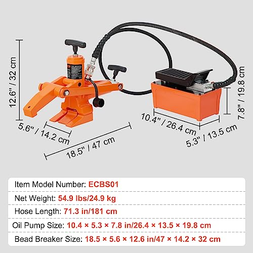 Image of VEVOR Hydraulic Bead Breaker, 10000 PSI Tire Bead Breaker with Metal Foot Pump, Heavy-Duty Steel Bead Breaker Tool for Tractors, Trucks, Buses, Lawn Mowers, ATVs | Heavy-Duty Steel Bead Breaker Tool, 6 Pounds Load Capacity for Tractors, Trucks, Buses, Lawn Mowers, ATVs