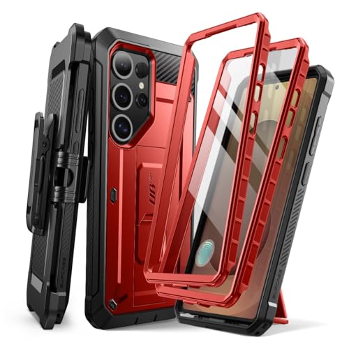 Image of SUPCASE for Samsung Galaxy S25 Ultra Case with Screen Protector, Red
