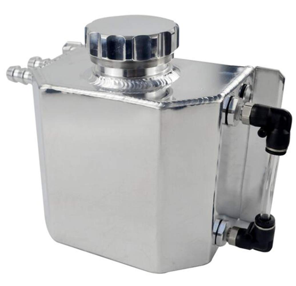 Zbiornik oleju, 1L/2L Uniwersalny aluminiowy zbiornik oleju silnikowego do samochodu Zbiornik do wychwytywania oleju Zbiornik oleju silnikowego Aluminiowy zbiornik na benzynę do samochodu Puszka do