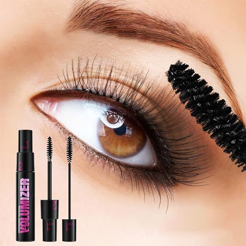 Image of 2 In 1 Dual-Brush Black Mascara Waterproof, Long Lasting, Smudge Proof, Thickening, Lengthening, Curling Natural Lashes, Fiber Lash Mascara (Black)