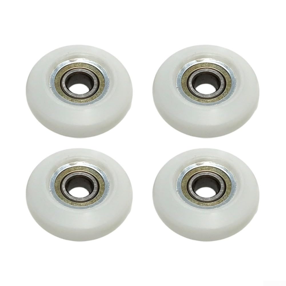 Set of 4 Cushion Wheel Bearings 34mm Pulley for Rowing Machine, Featuring Robust Rubber and Metal Design