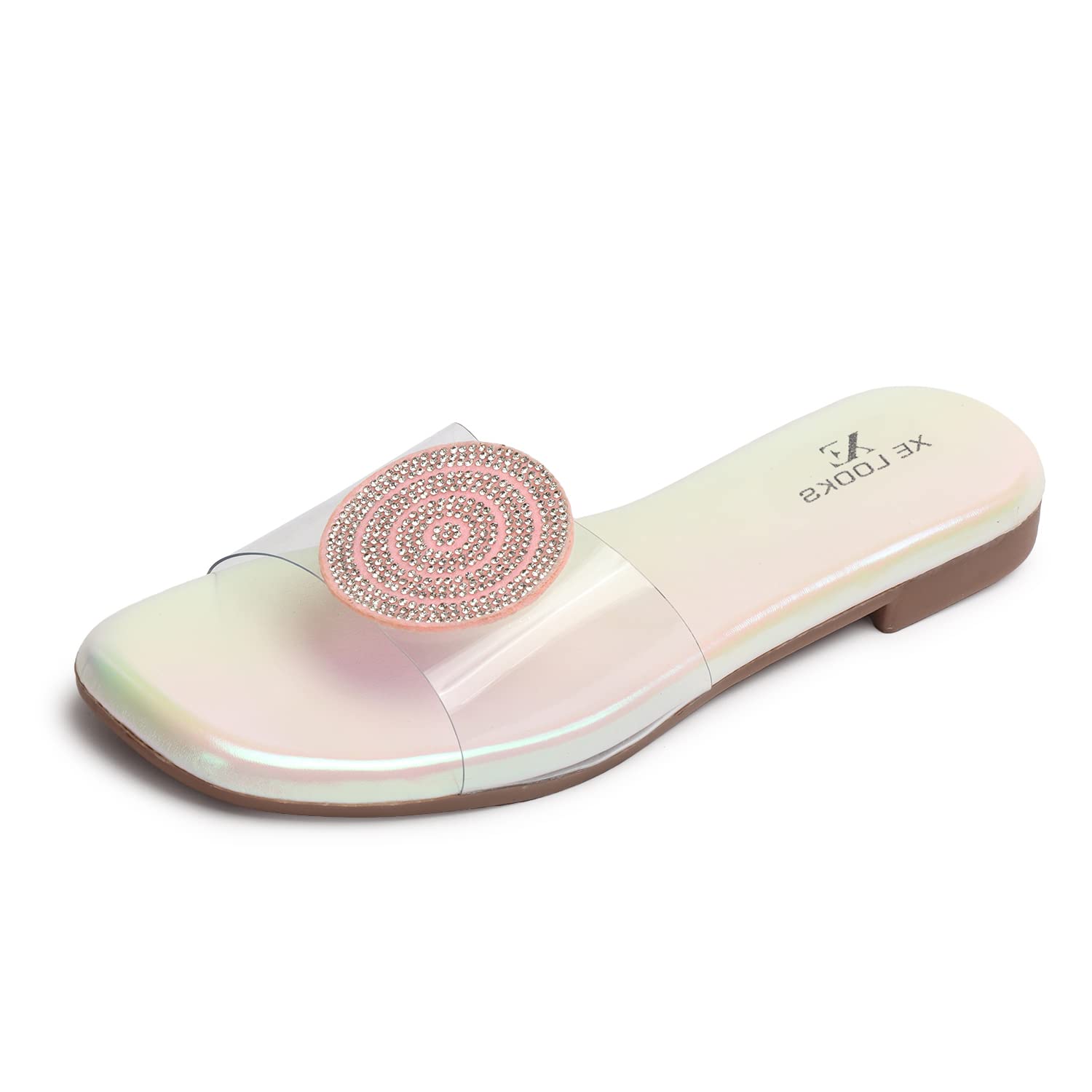 xe looks Comfortable Transparent Glittery Flats For Women-picture-29