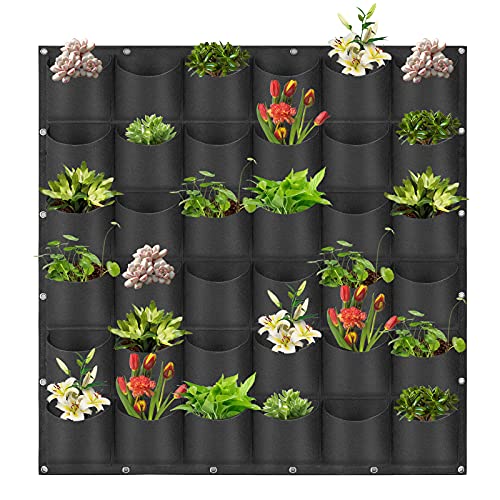 Hanging Planting Grow Bags, 36 Pockets Hanging Vertical Wall Planter