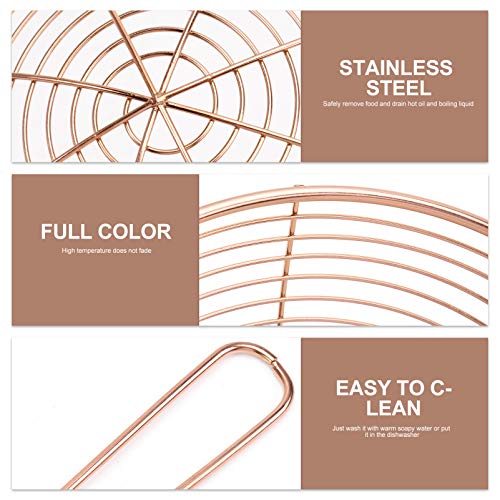 Colher de aço inoxidável Doitool com cabo longo de malha de metal coador de alimentos de cozinha par