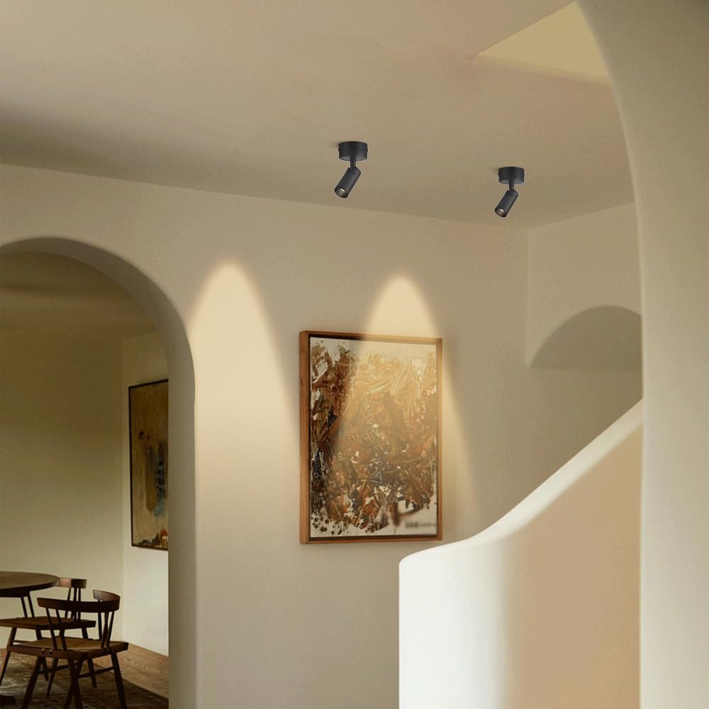 Faretto LED da soffitto Regolabile a Incasso, Lampada focalizzabile, Kit di Illuminazione a Binario Fisso da 3W, faretti direzionali orientabili per Cucina e Galleria, Nero 30,Black4000k